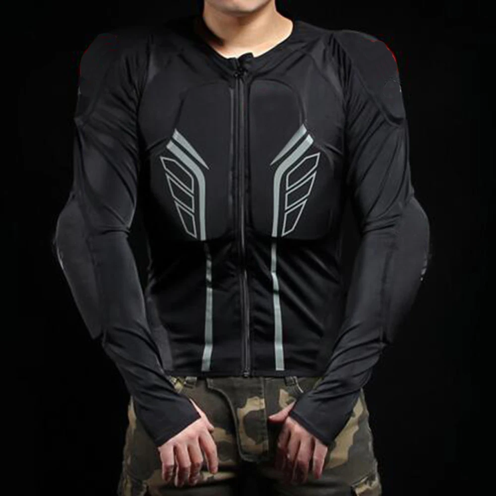 Motorcycle Full Body Armor Jacket Protective Moto Underwear Anti-collision Cycling Riding Clothes Pad Motocross Tops Reflective