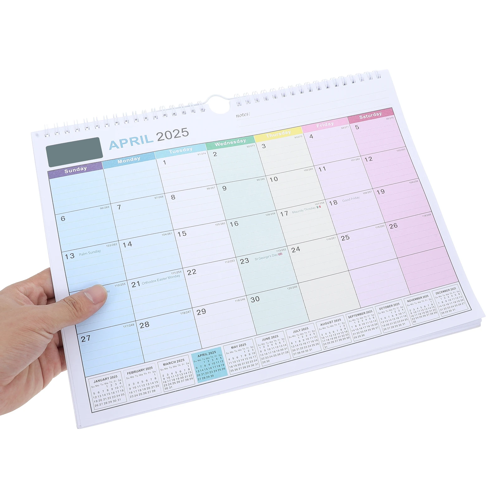 تقويم معلق على الحائط، مخطط شهري، ربط حلزوني، تصميم عمودي، عطلات، مكتب عائلي، منزل، جمالي، فليب سنوي #4