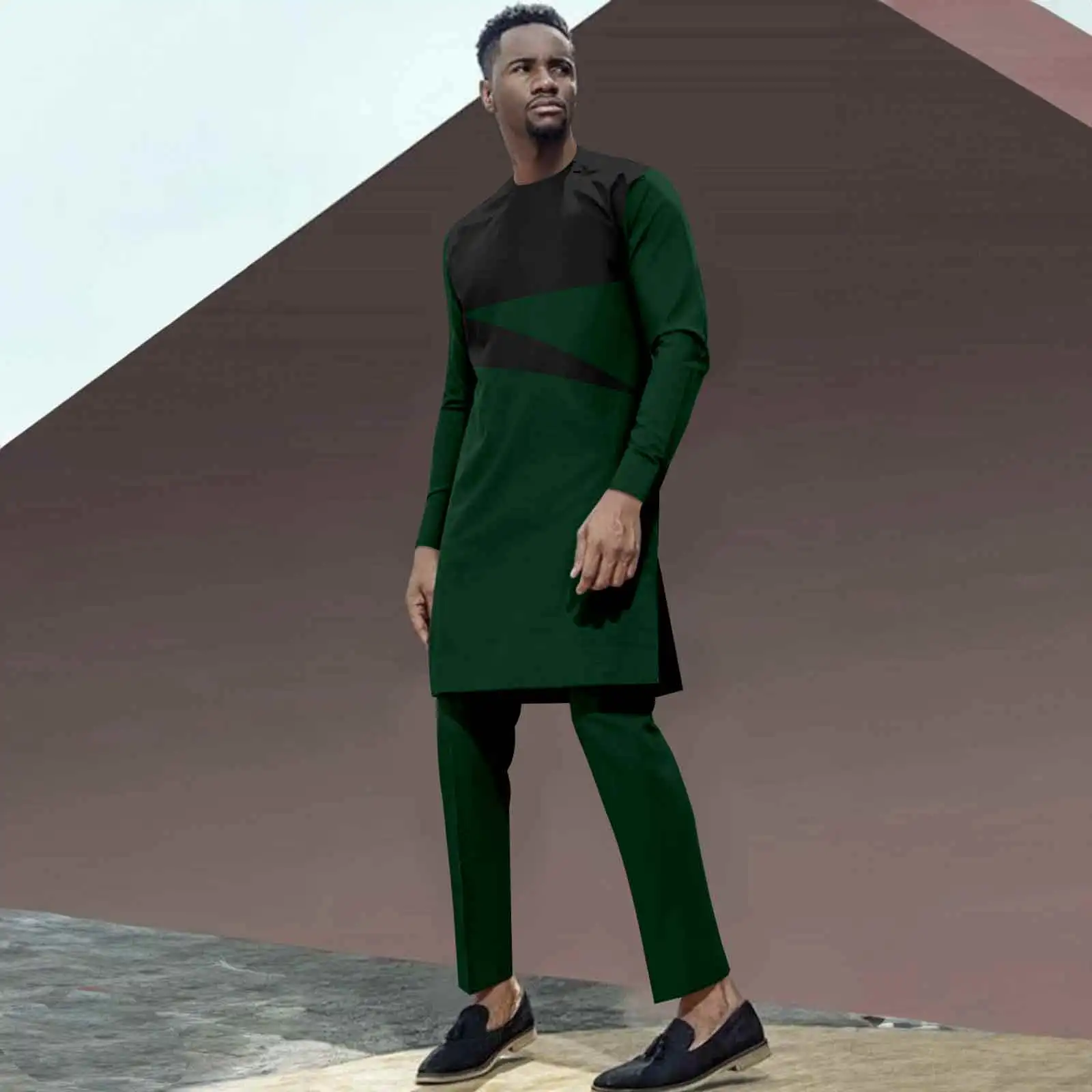 

African Clothing for Men O-neck Full Sleeve Long Shirts and Pants 2 Piece Set Plus Size Casual Outfits Formal Outwear 2416023