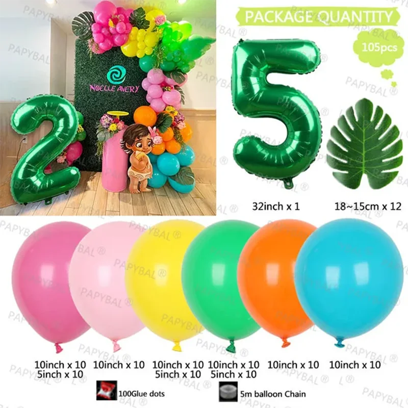 105pcs Disney Moana Balloons Garland Arch Kit 32\