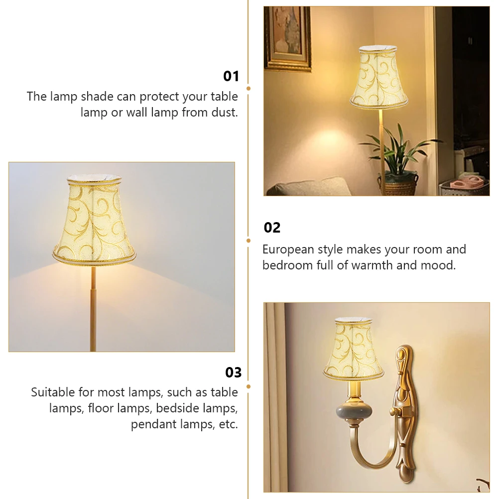 

Плиссированный тканевый абажур для стола, напольный подвесной потолочный светильник, пыленепроницаемый тканевый абажур, декоративный европейский стиль, золотой
