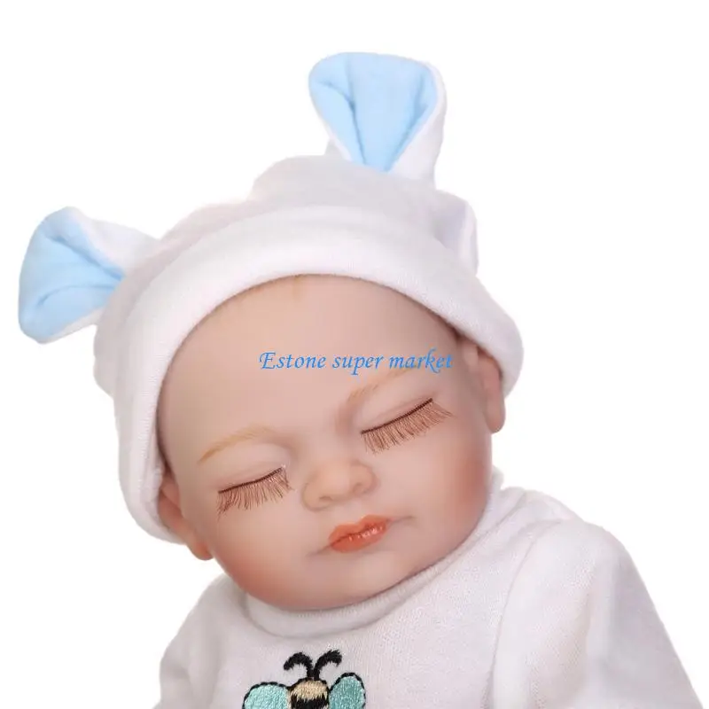 090B Reborns Śpiąca lalka dziewczynka z pieluchą i czepkiem Realistyczna lalka bobas dla dzieci