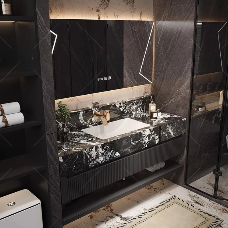 *-*Storage Organizer Bathroom Cabinet Mirror Perfume Drawers Paper Luxury Display Cupboard Partitions Gabinete Trendy Furniture