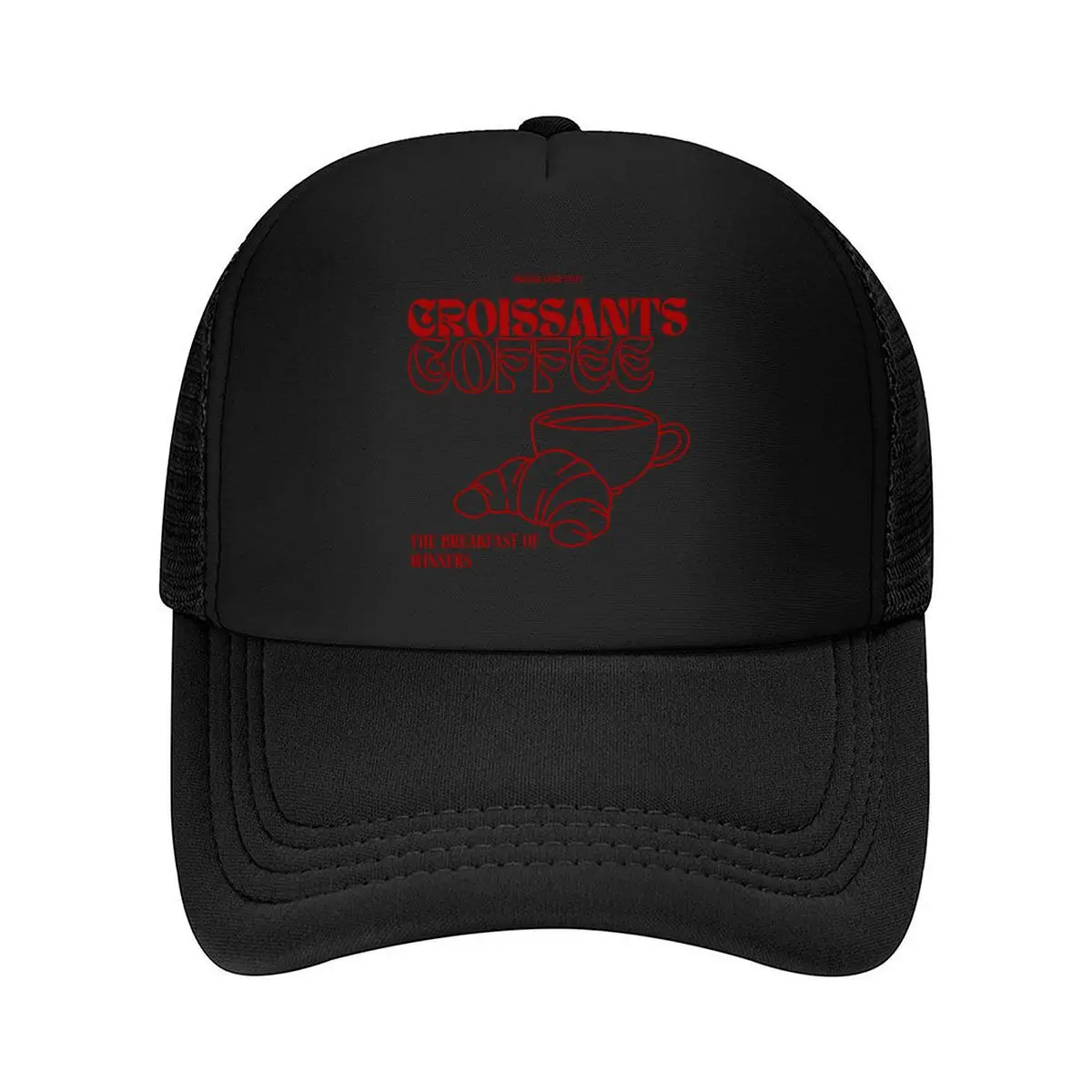 Croissants Coffee The Breakfast Of Winners Original Good Stuff Mesh Baseball Cap Hip Hop