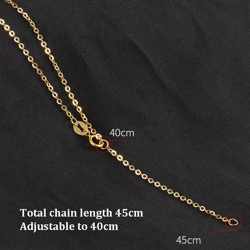 Imagem -05 - Real Colar de Corrente de Ouro 9k para Mulheres Simples o Chain Ouro Puro Joalheria Fina Au375 Design Clássico