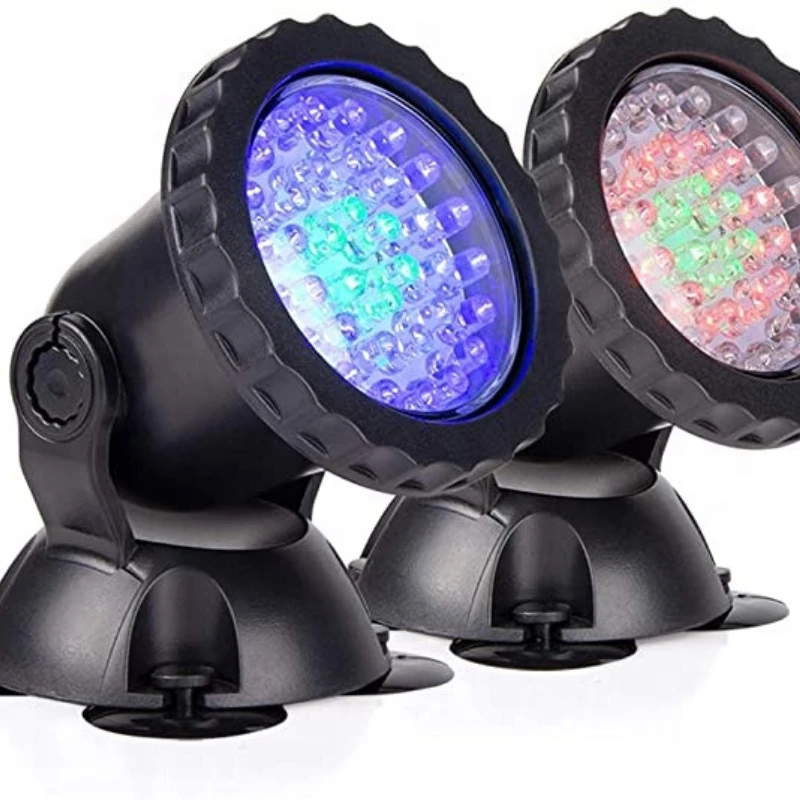 Pond Lights Waterproof IP 68 Multi-Color Adjustable Dimmable Submersible Spotlight Aquarium Tank Garden Pool Fountain Waterfall