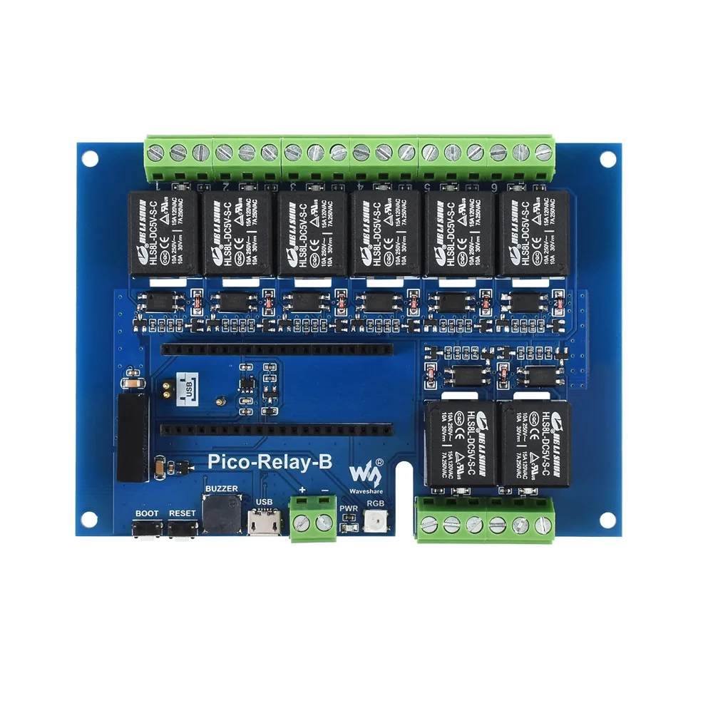 Modulo relè industriale a 8 canali Raspberry Pi Pico per l'isolamento del fotoaccoppiatore di isolamento dell'alimentatore Pico