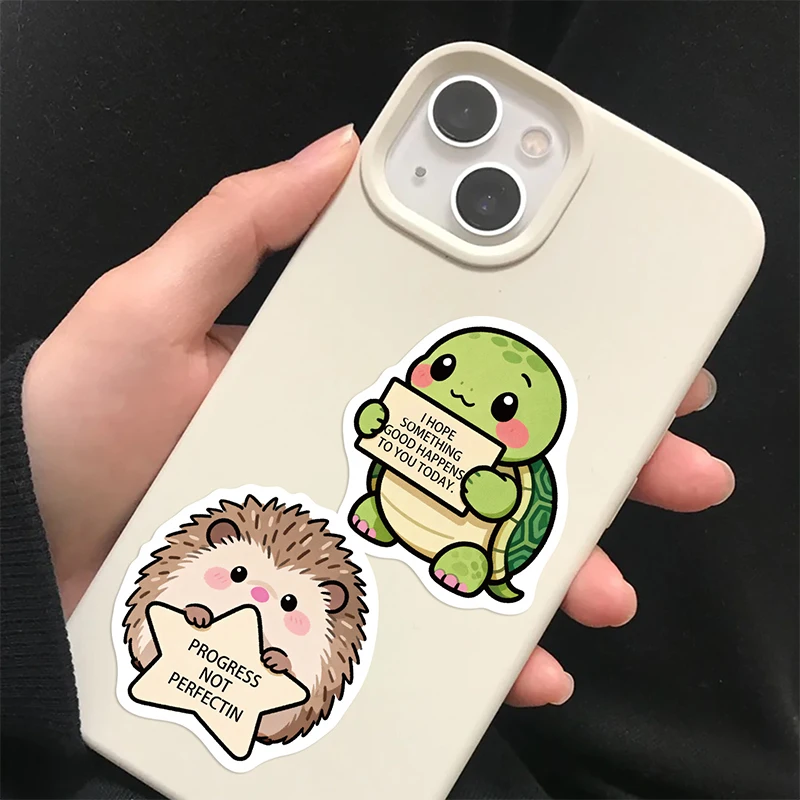 100 قطعة ملصقات الحيوانات الدعم العاطفي ملصق تأكيد تحفيزي مقاوم للماء شارات تأكيد الفينيل لزجاجات المياه #4