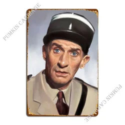 Louis De Funes Metal Sign Garage Wall Decor Pub Cinema Character Tin Sign Poster