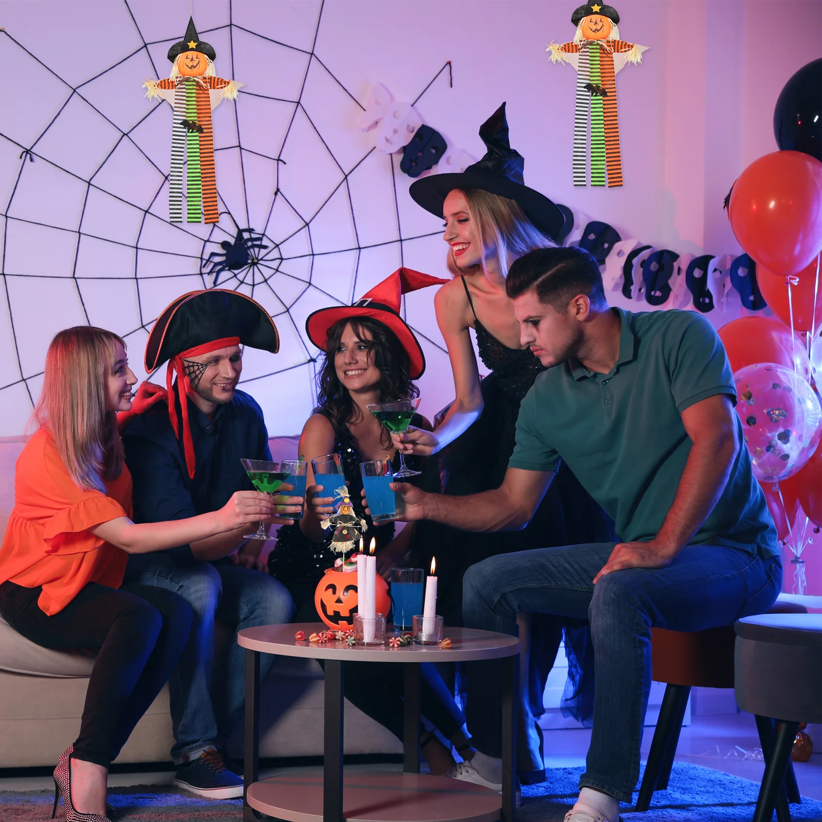 

Halloween Scarecrow Pendant Hanging Decoration Halloween Party Door Window Ceiling Wall Haunted House Scary Yard Decor