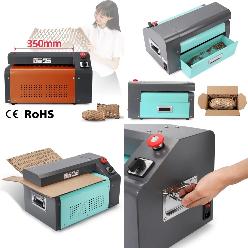 (2026) 350mm Cardboard Chipping Shredders Machine Recyclable Waste Carton Box Cutting for Desktop Environmentally Paper Perforat