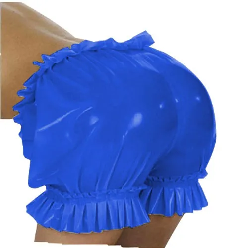 

Latex Boxer Shorts 100% Rubber Blue Ruffle Unisex Sexy size S-XXL