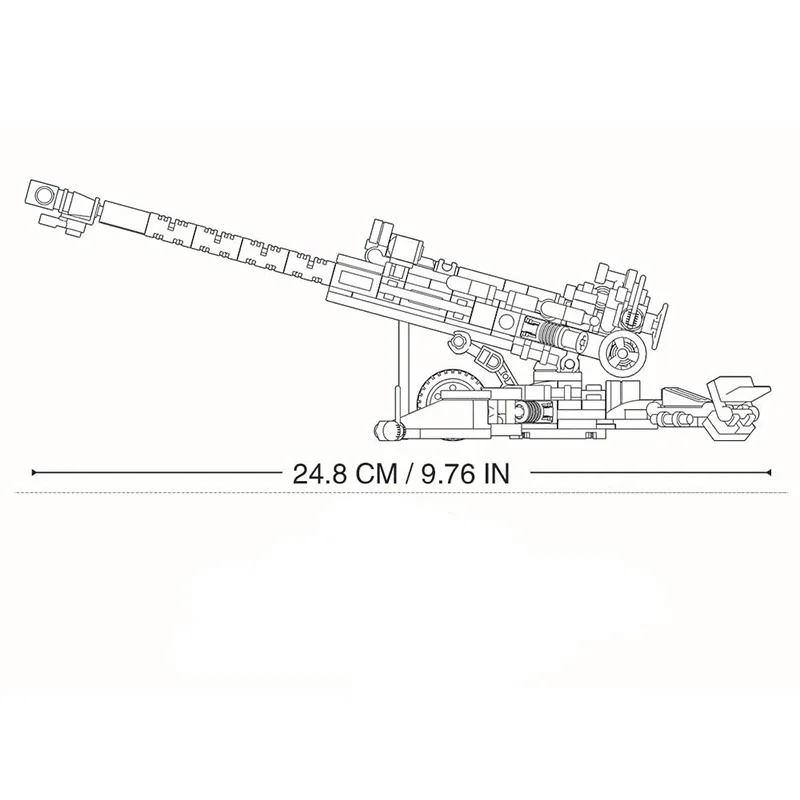 Military US M777 Towed Howitzer Block Set  Modern War Weapon Building Brick Toy For Boy