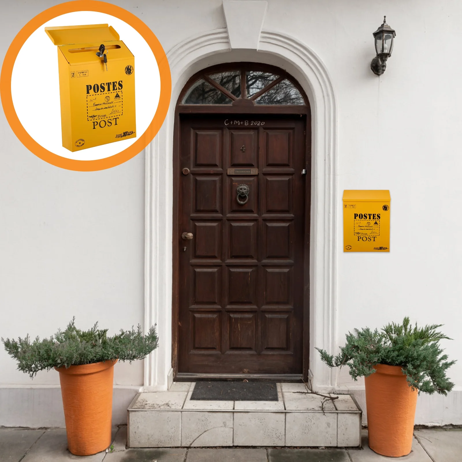 

1 pc Lockable Letter Box Iron Vintage Mailbox Wall-Mounted Rustic Post Box For Home Decoration Suggestion Use