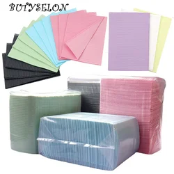 Almohadilla desechable para limpieza de tatuajes, hoja de babero de papel médico impermeable, cubierta de mantel de doble capa, ensanchador de tatuaje, 45x33cm, 125 Uds.