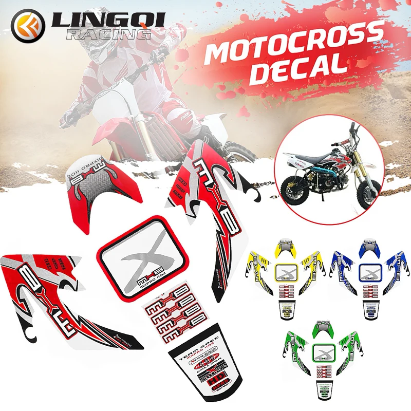 Voor Crf50 Body Kit Motorfiets Sticker Decal Graphics Kuip Universele Dirt Pit Bike Motorcross