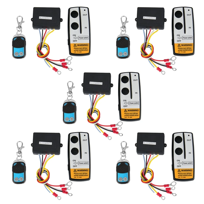 5X 12V 12Volt 50Ft Winch Wireless Remote Control Set For Truck Jeep ATV Warn Ramsey