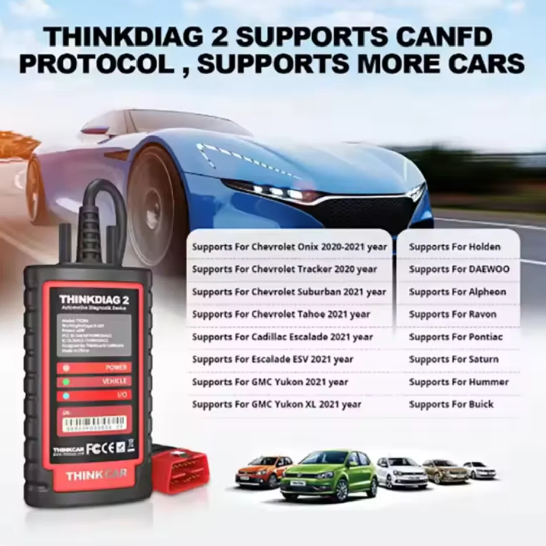 Thinkdiag2 مع Diagzone تفعيل الاشتراك جميع أداة تشخيص النظام تدعم بروتوكولات CAN FD Thinkcar Thinkdiag2 لـ DZ