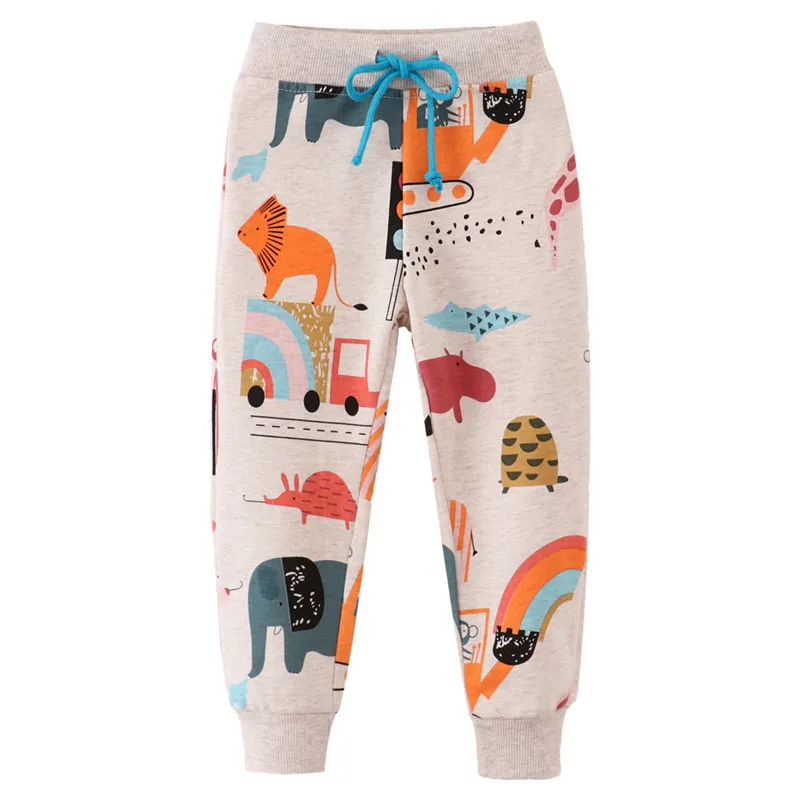 Zeebread 2-7T Baby Boys Sweatpants Drawstring  Animals Printed Children's Trousers Autumn Spring Kids Pants
