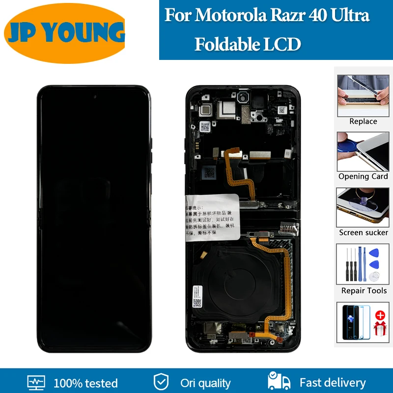 

6.9"AMOLED Foldable LCD For Motorola Razr 40 Ultra LCD Display With Burn-shadow Touch Screen Digitizer Assembly Replacement Part