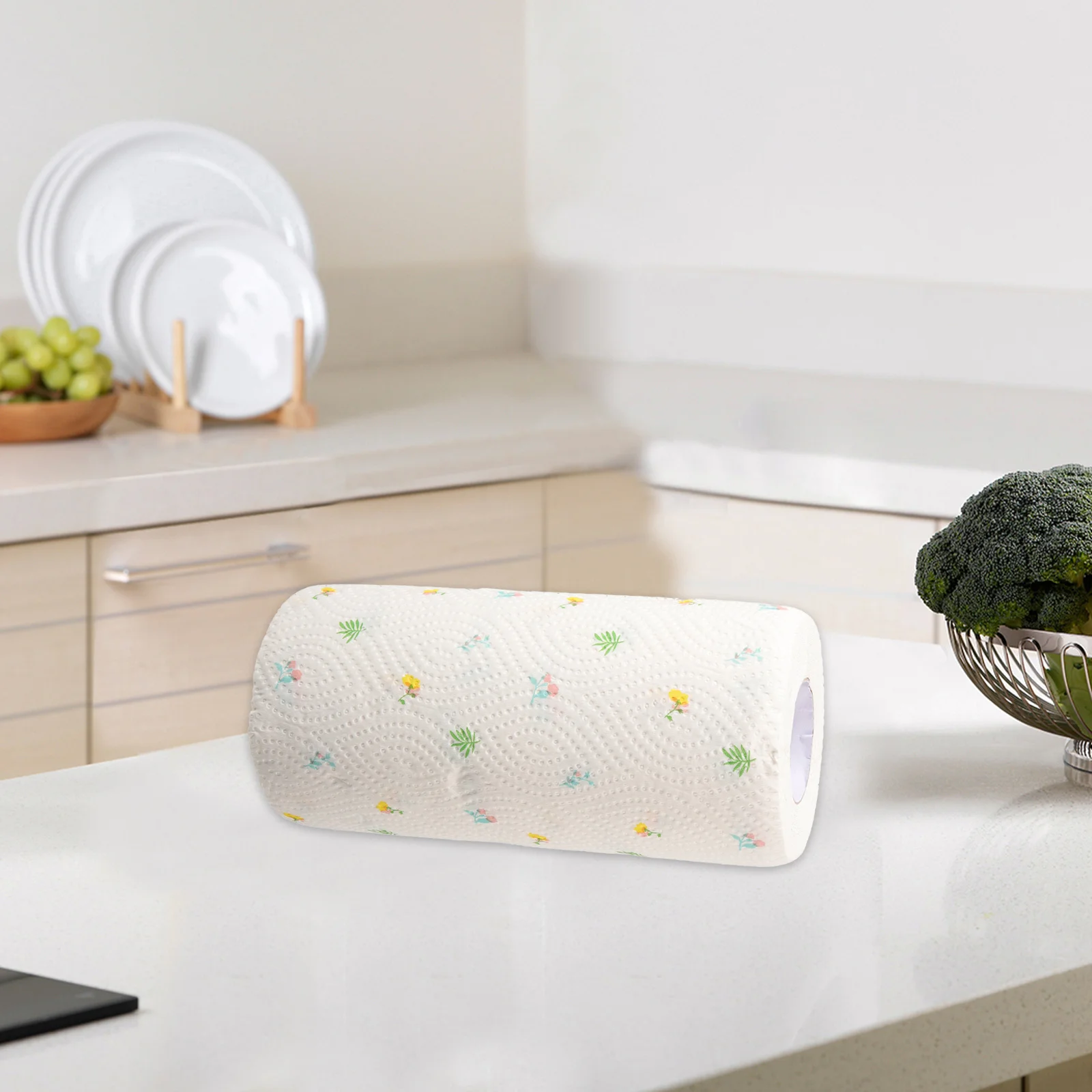 

1 Roll Kitchen Paper Towels Oil Absorbing Thick Tear Resistant for Home Kitchen Restaurant Cleaning Decoupage Napkins