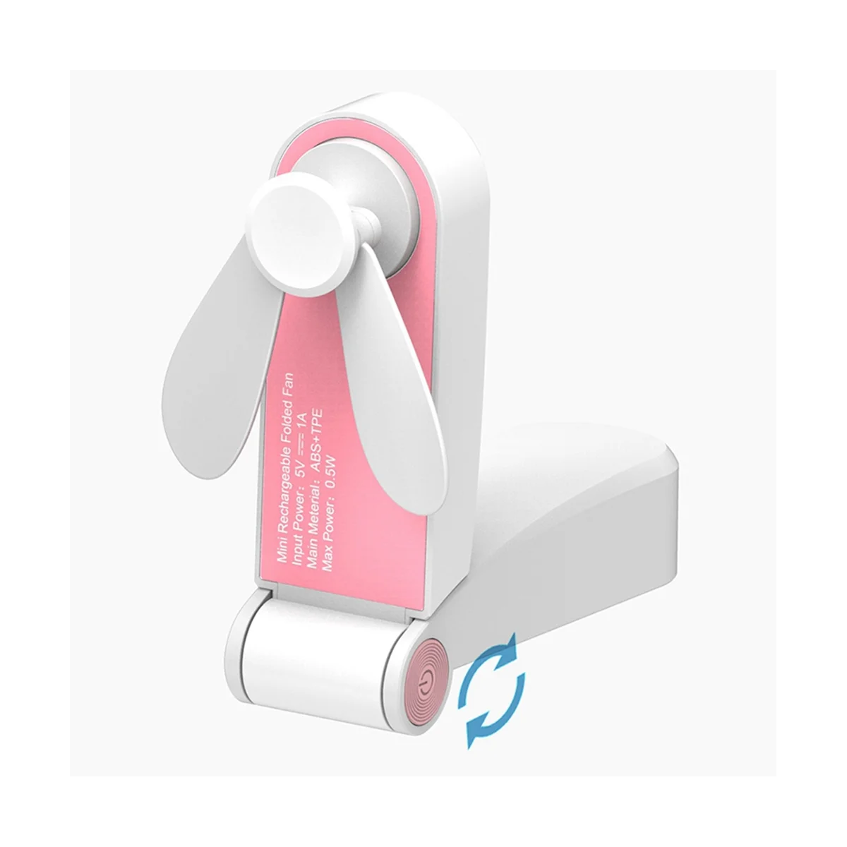 Ventilatore pieghevole Mini ventilatore Ventilatore tascabile pieghevole portatile USB Può essere manuale e può essere posizionato sul ventilatore da tavolo