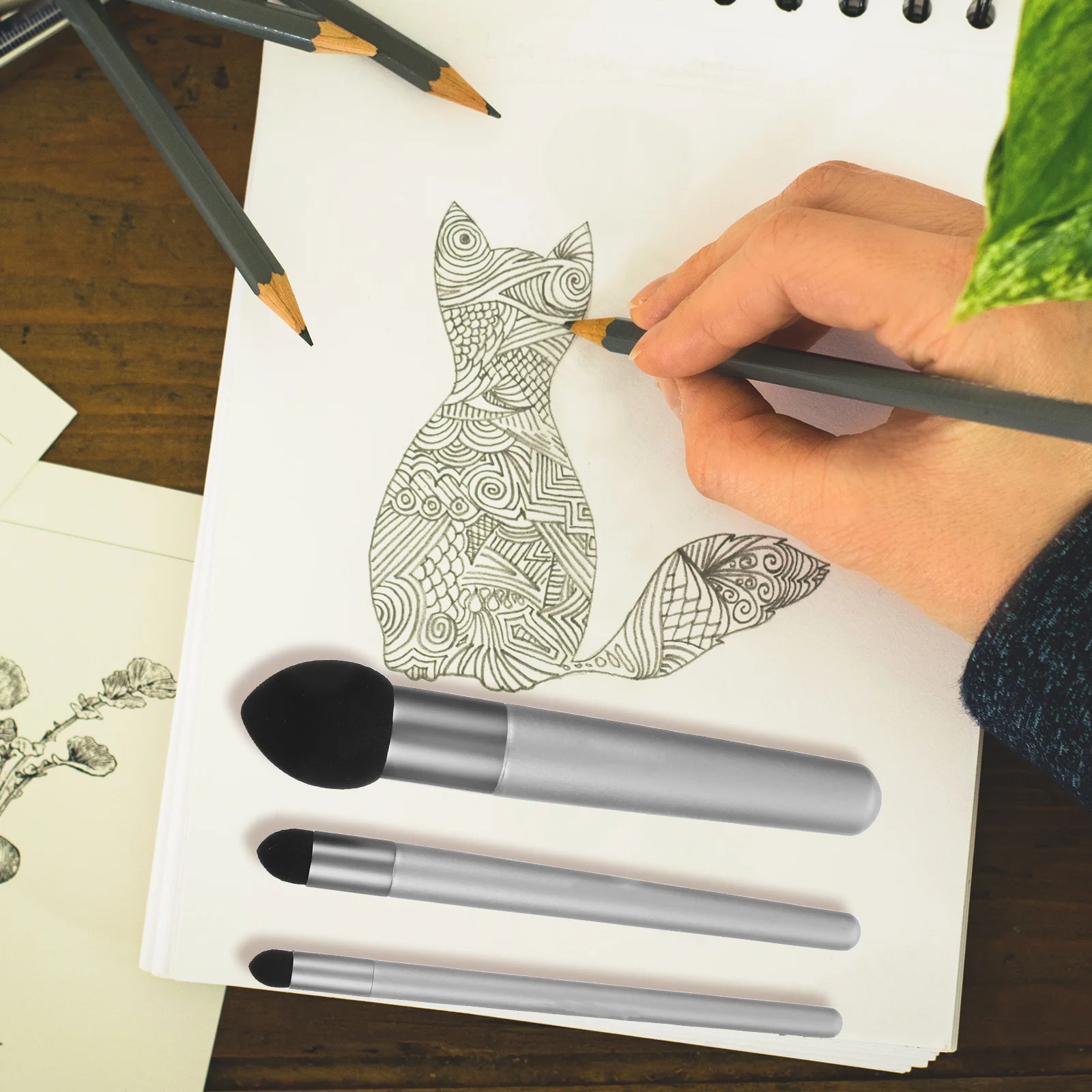 

3pcs Pen Wipe Tool Sponge Eraser Art Sketch Blooming Wiper Design Drawing Blooming Effect Wiper Canvas Accessories