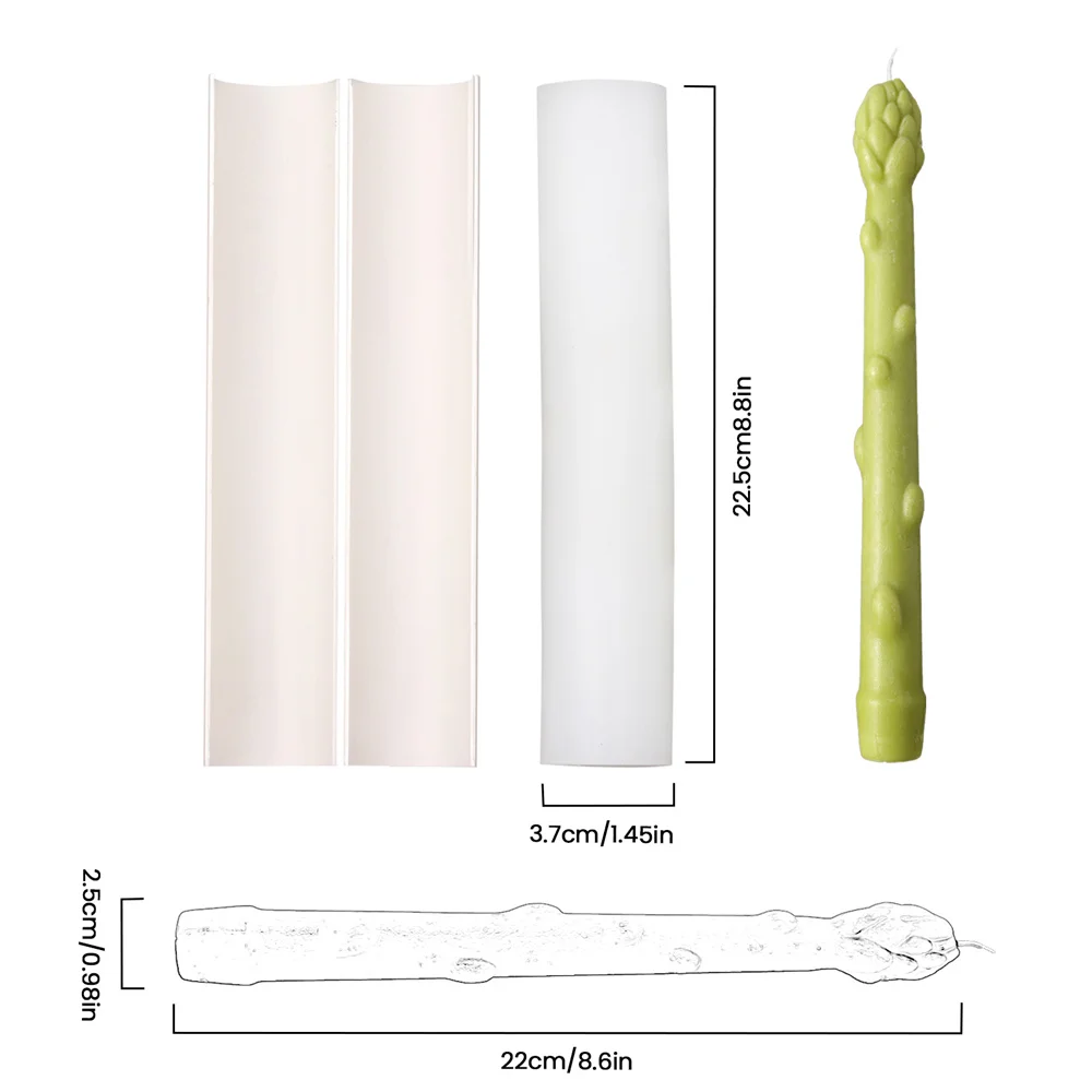 Boowan Nicole Silicone Candle Mold DIY Asparagus Taper Candle Mould Creative Design Handmade Craft Tools