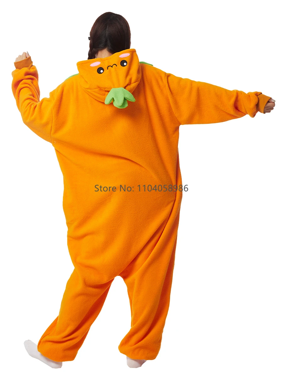 Traje de Cosplay de frutas Kigurumi para adultos e crianças, Onesie para mulheres e homens, pijama para o Halloween, festa Homewear, laranja