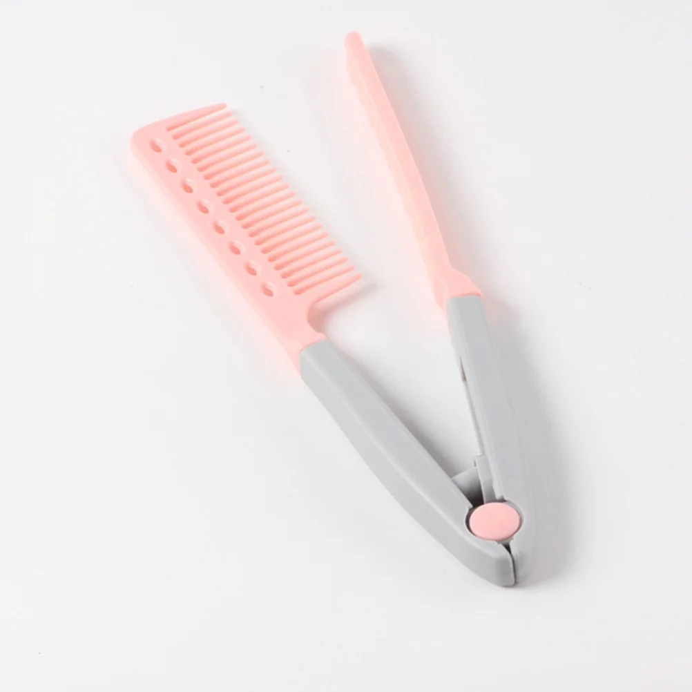 

3 pcs Hair Straightening Comb Premium Plastic Portable Foldable V Shaped Design Salon Quality Travel Size for Styling