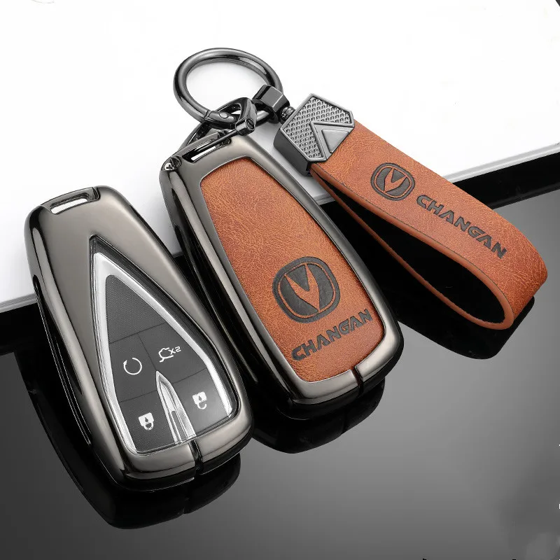 Zinc Alloy+Silicone Car Key Cover Shell For Changan CS35PLUS CS55PLUS CS75PLUS 2019 keyProtective Case Accessories Keychain