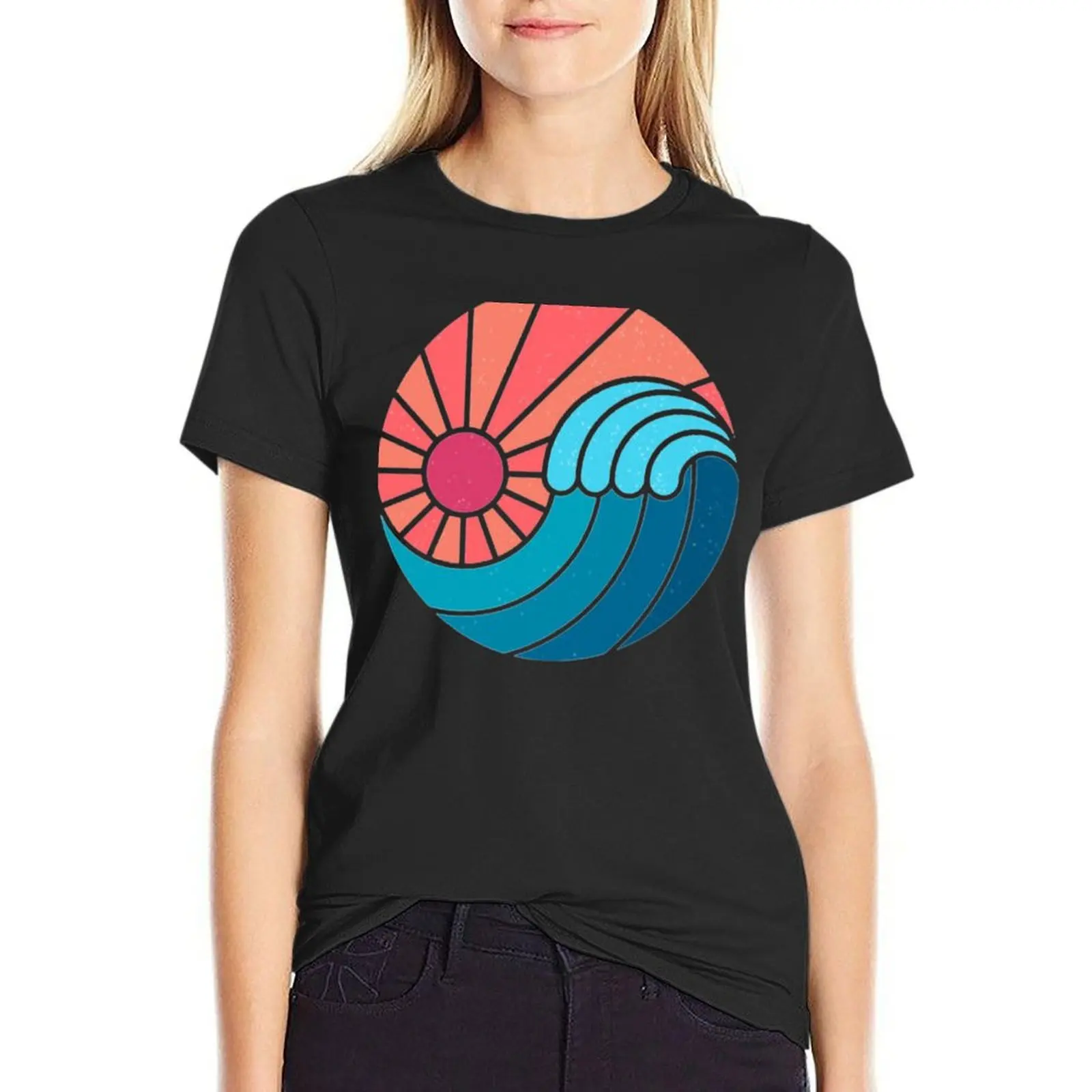 

Sun And Sea Summer T-Shirt Aesthetic clothing summer top graphics Womens clothing