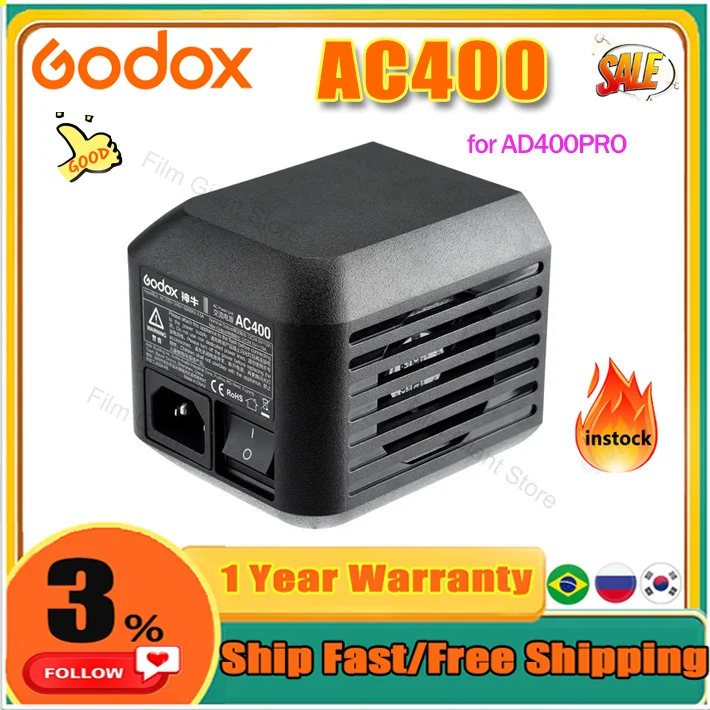 Godox AC400 AC Power Unit Source Adapter with Cable for AD400PRO