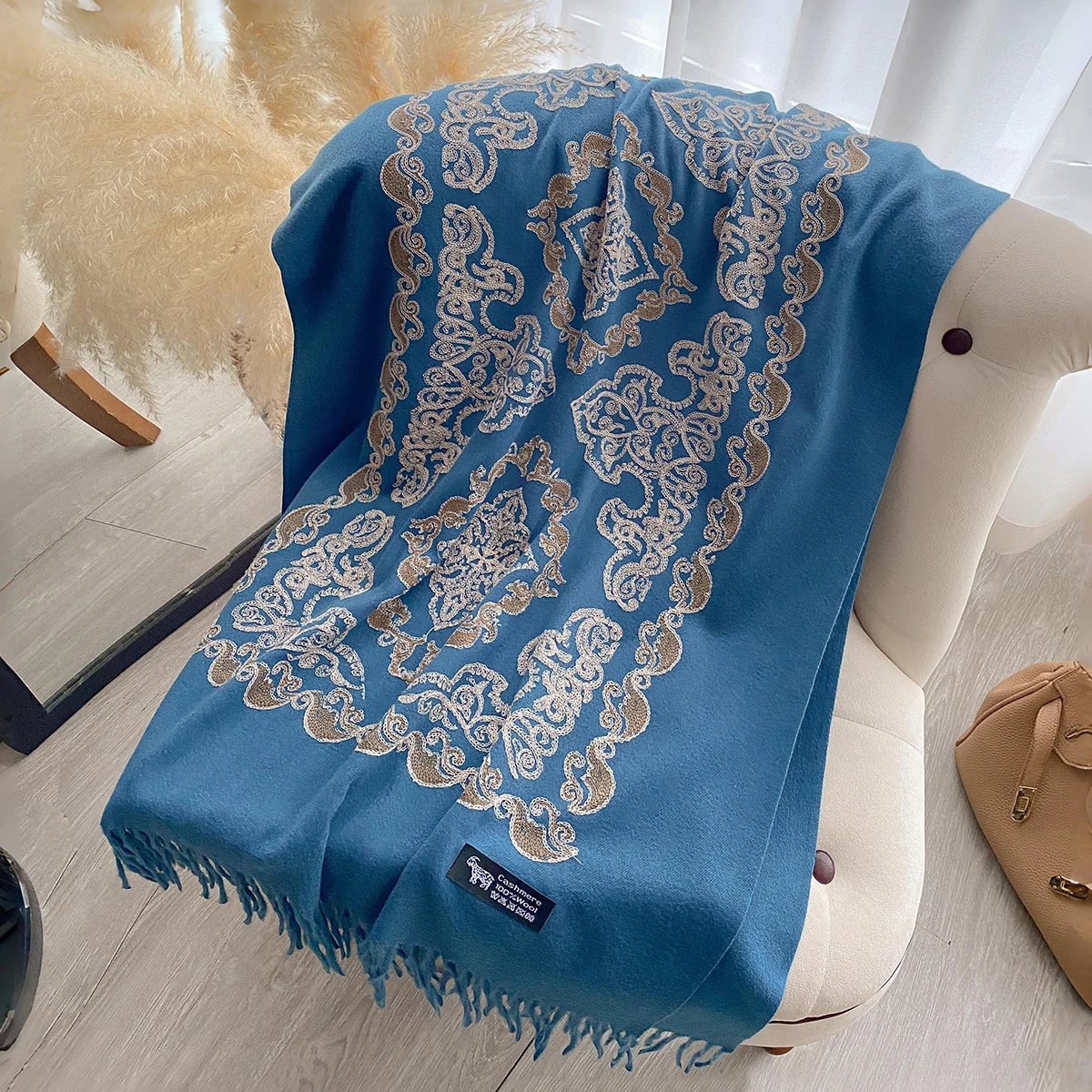 Luxury High Quality Embroidery - Embroidery Pashmina ulasan dan harga