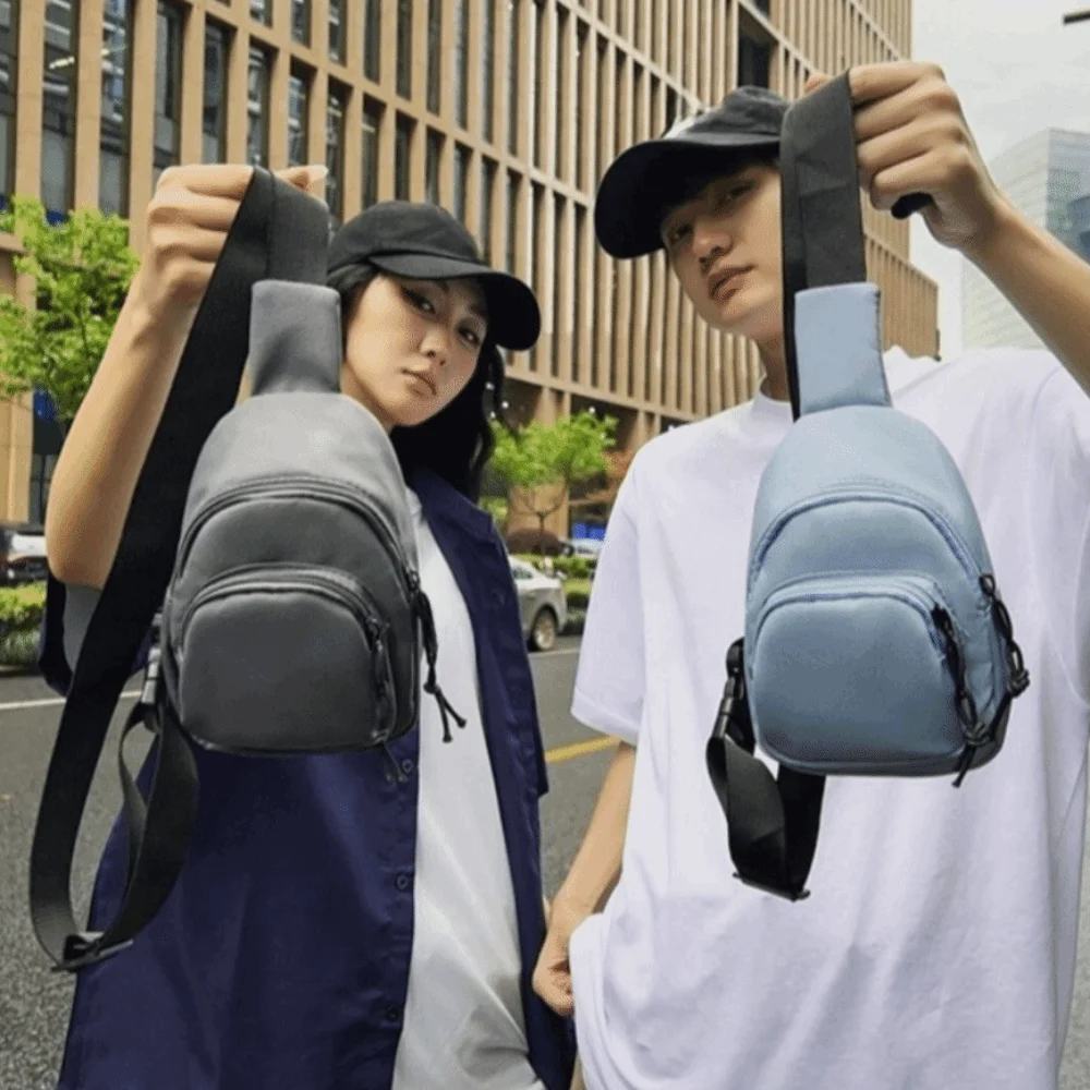 

Personalized Solid Color Men Crossbody Bag Nylon Multifunctional Sports Chest Bag Mini Japanese Style Shoulder Bag Fitness