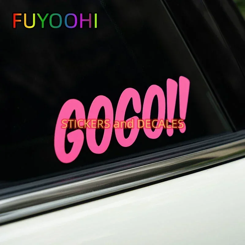 

FUYOOHI GOGO Car Stickers Letter Cute Auto Window Vinyl Decals Motorcycle Racing Helmet Funny Decoration Accesorio Para Autos