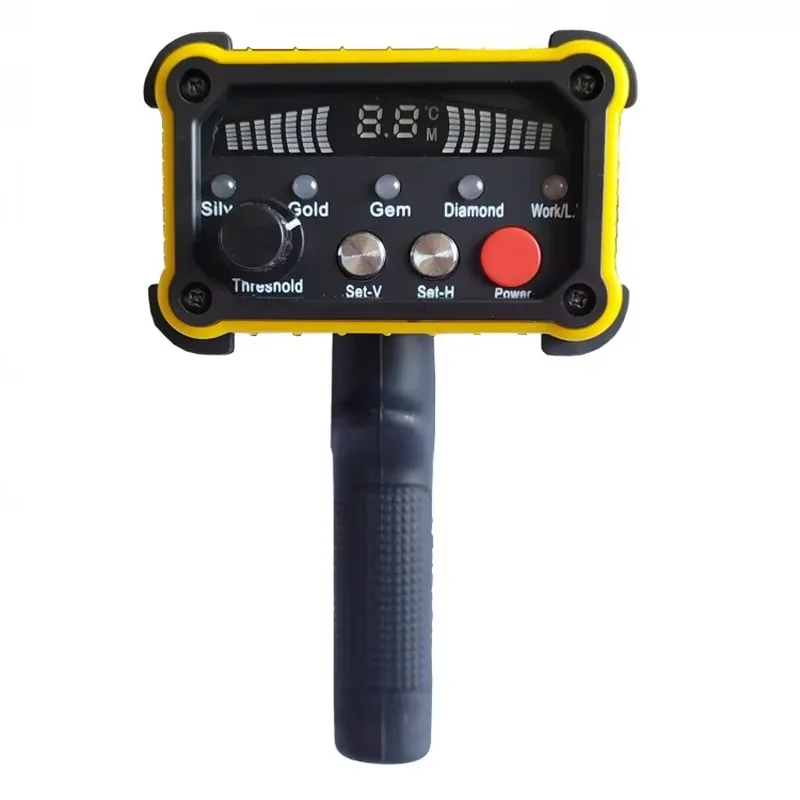 Handheld GR-200 Underground 100 m Long Range Metal Gold Detector with 3D LED Display 2 Antennas Plastic Case
