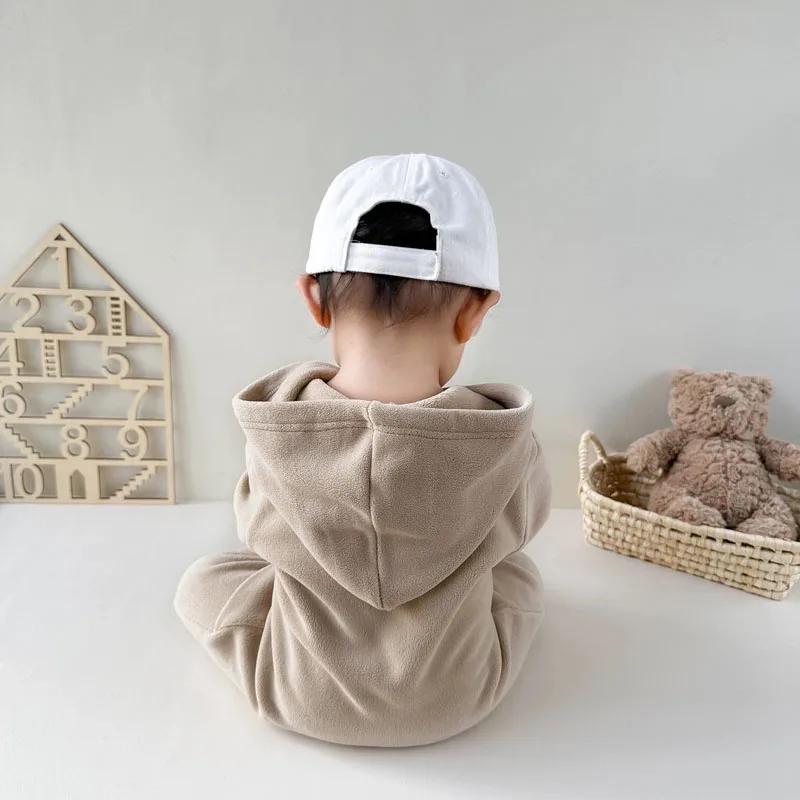 IYEAL ربيع الخريف طفل الفتيان فتاة سماكة السروال القصير المولود الجديد الدافئة الصوف مقنعين السروال القصير الوليد بنين بنات بذلة #4