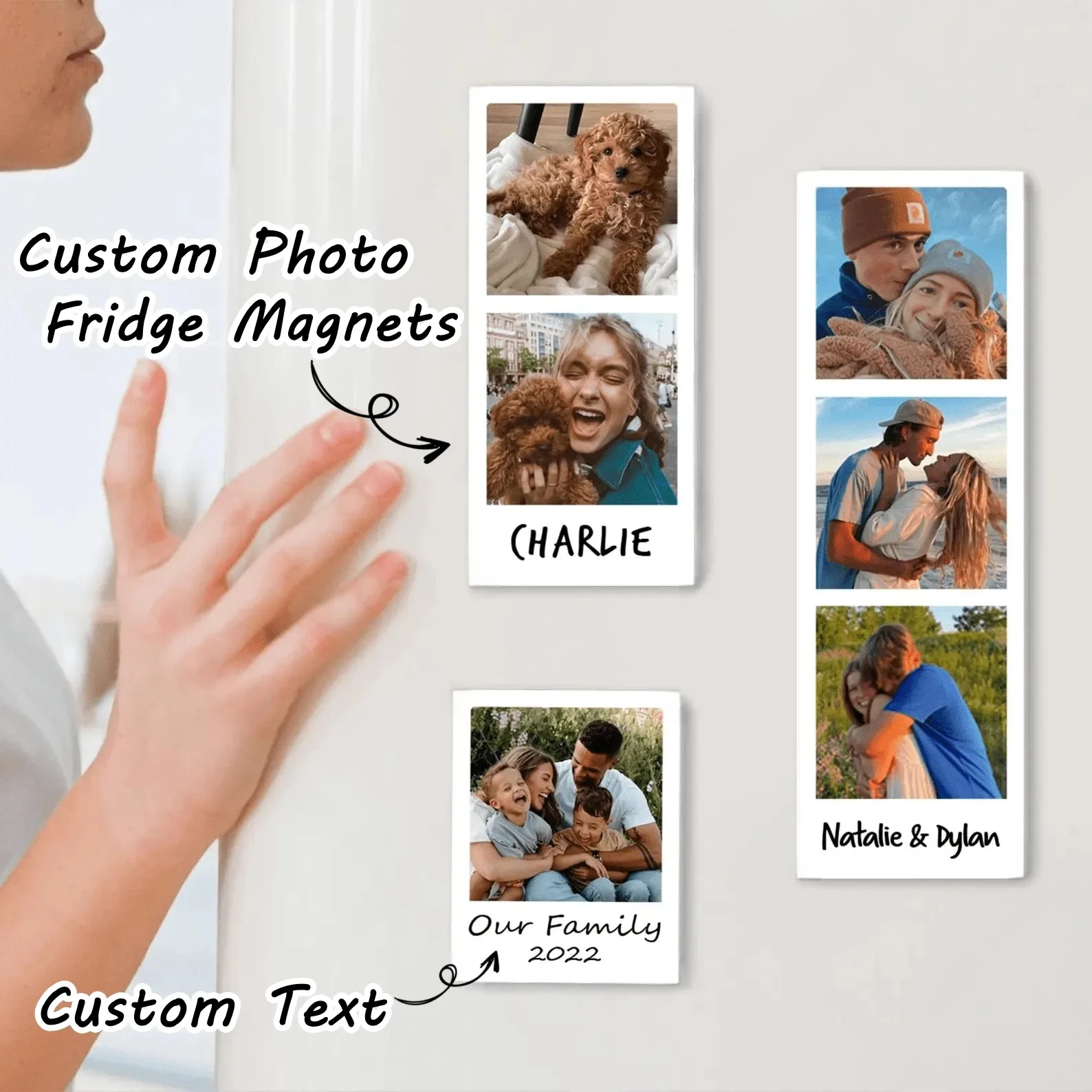 Customized Photo Strip Magnets, Personalized Photo Booth Keepsakes, Family Photo Fridge Magnets, Engagement Photo Gifts