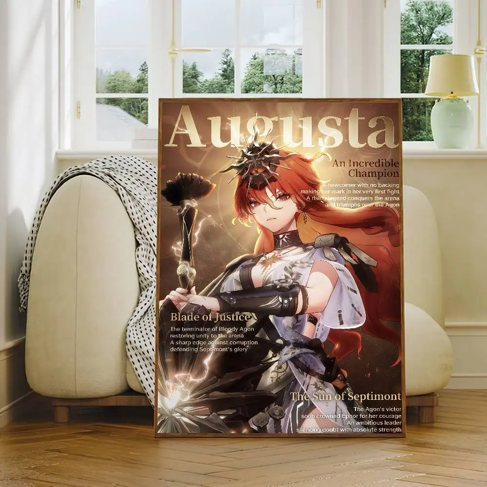 Game Wuthering Waves AUGUSTA Poster Classic Wall Art Canvas Print Suitable for Home Living Room Room Decoration Painting