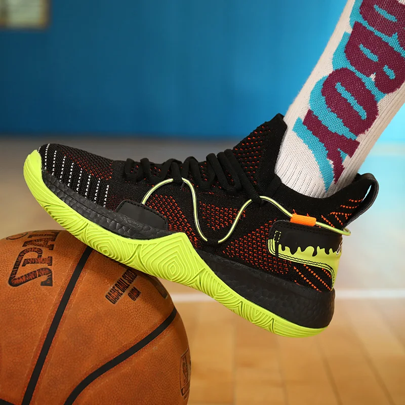 Men Breathable Basketball Shoes Man\'s Shockproof High Top Sneakers Cushioning Sport Shoes Outdoor Training Ankle Boots