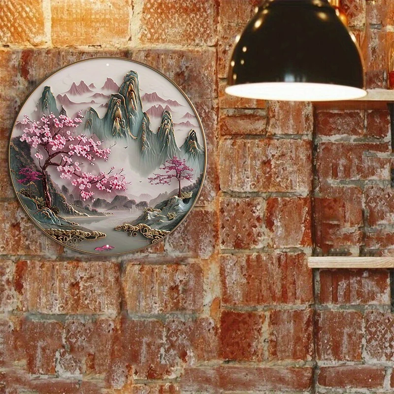 Round Aluminum Metal Sign, China Cent Gold Medallion Design, Decorative Door Hanger, Aluminum Decor Sign for Home and Office