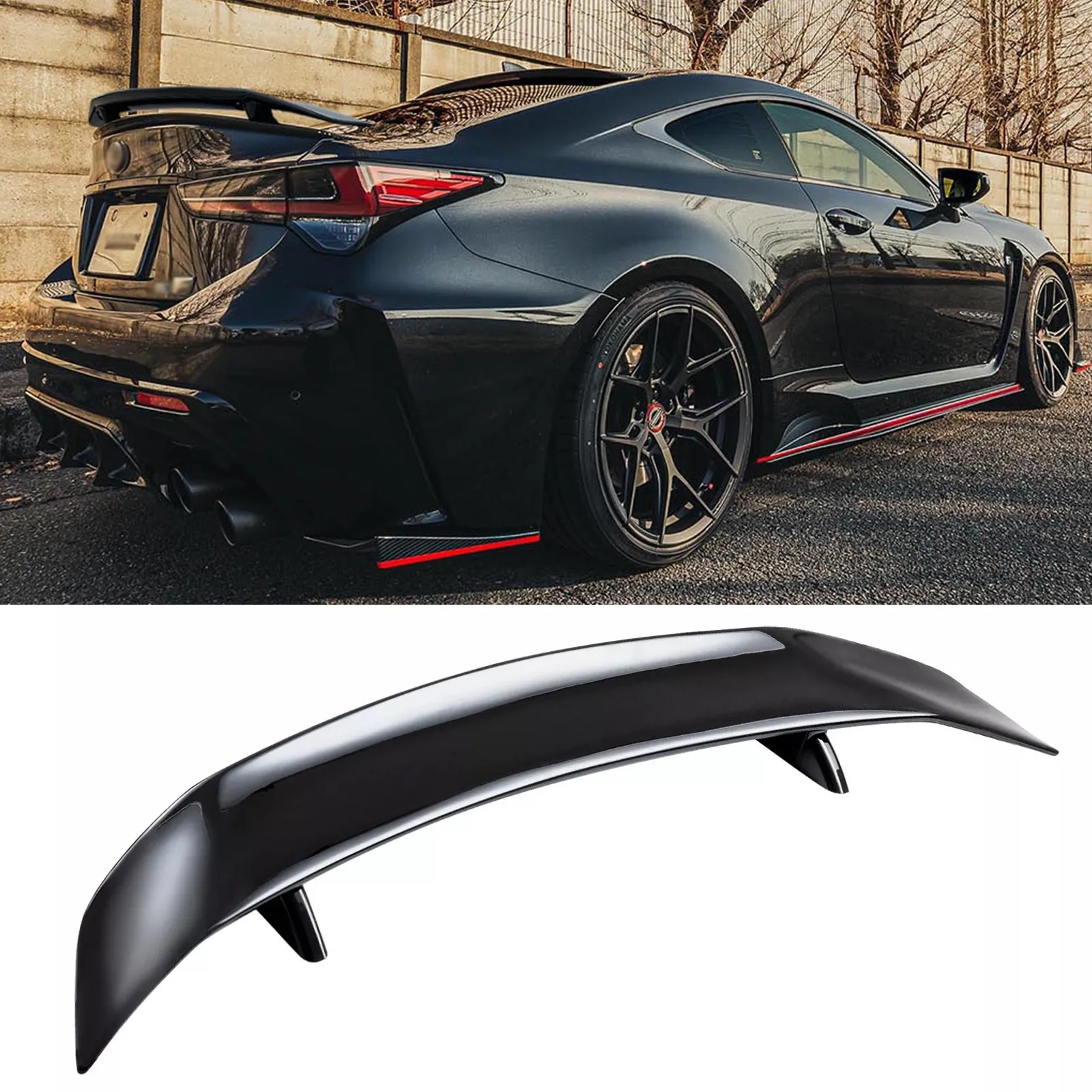 

46" GT-Style Racing Rear Trunk Spoiler Wing Glossy For Lexus RC RC-F 200 300 350