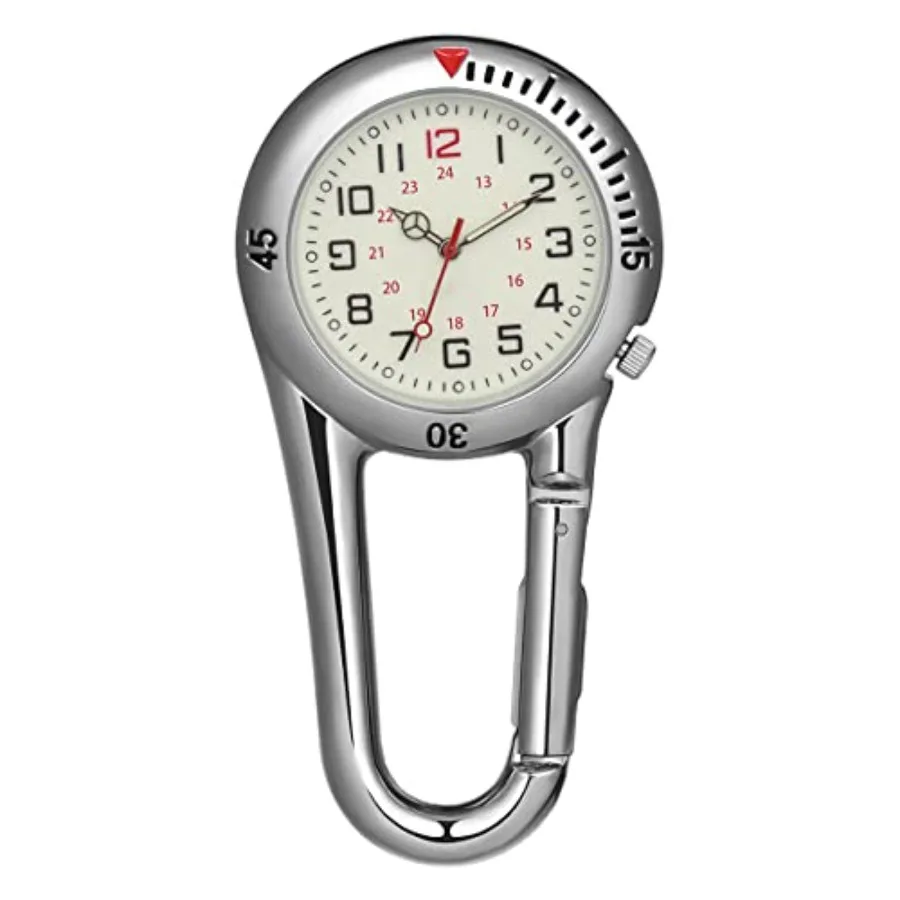 

Clip-on Fob Watch, Night Light Alloy Watch Ideal for Doctors Nurses Rock Climbing Mountaineering White