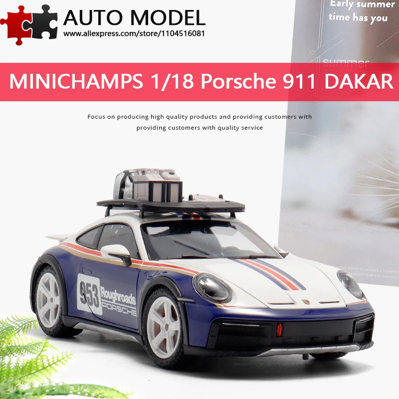 

2023 Porsche 911 992 Dakar Dakar Racing Off-Road Version with Luggage Rack, Realistic Alloy Car Model with Fully Open Doors, Collectible Display Piece Minichamps 1:18 Die-Cast Metal Scale Model Adult Toy for Boys
