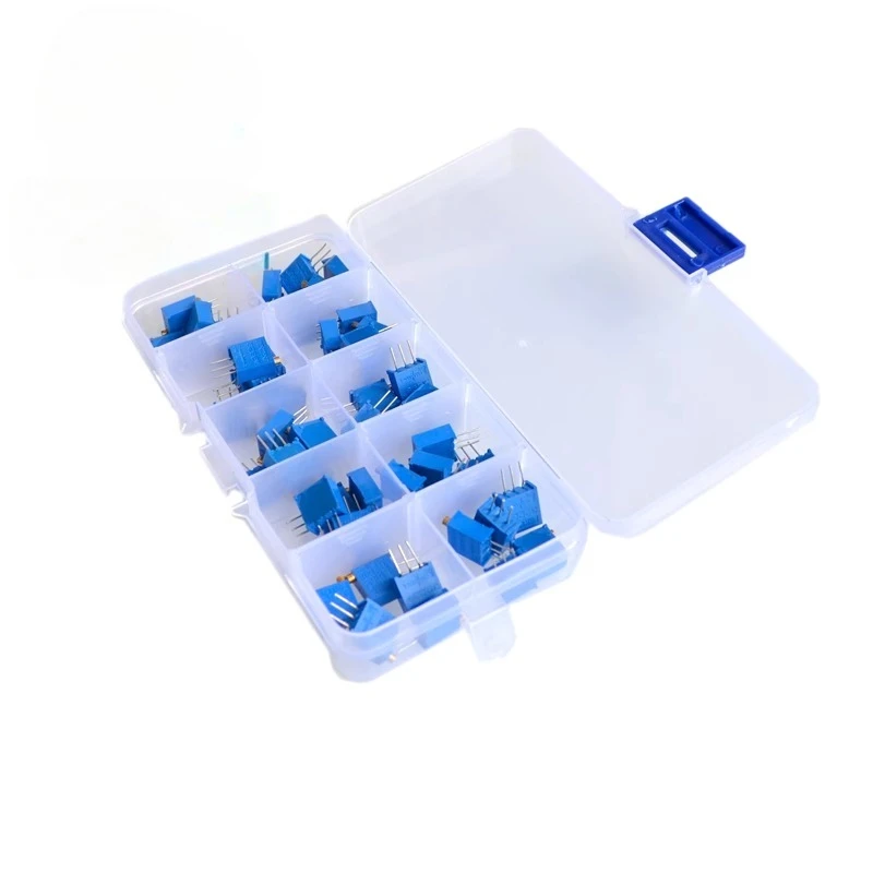 10 types of component package, 3296W potentiometer, adjustable resistor package, 100 ohms -100K, 5 each, totaling 50 pieces