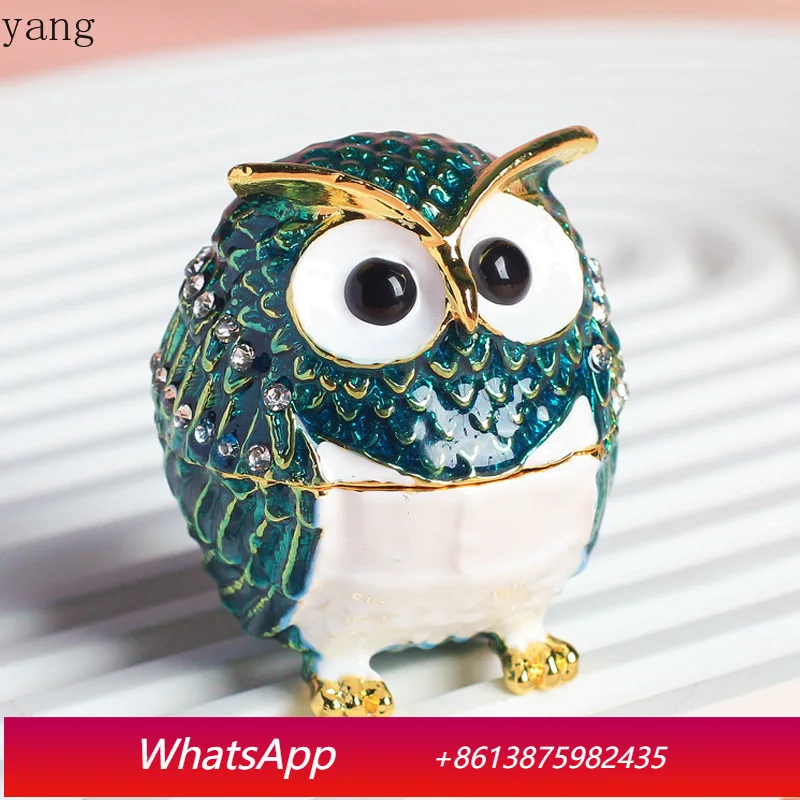 

CX enamel jewelry box creative home decoration holiday gift cute owl ornament