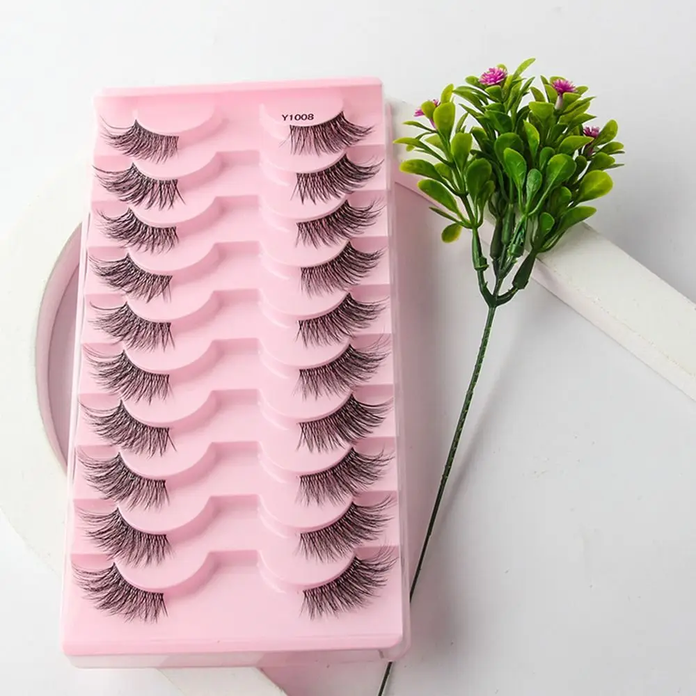 Short Natural Look Half Eyelashes Accent Corner Lashes Half Lashes False Eyelashes Cat Eye with Clear Band