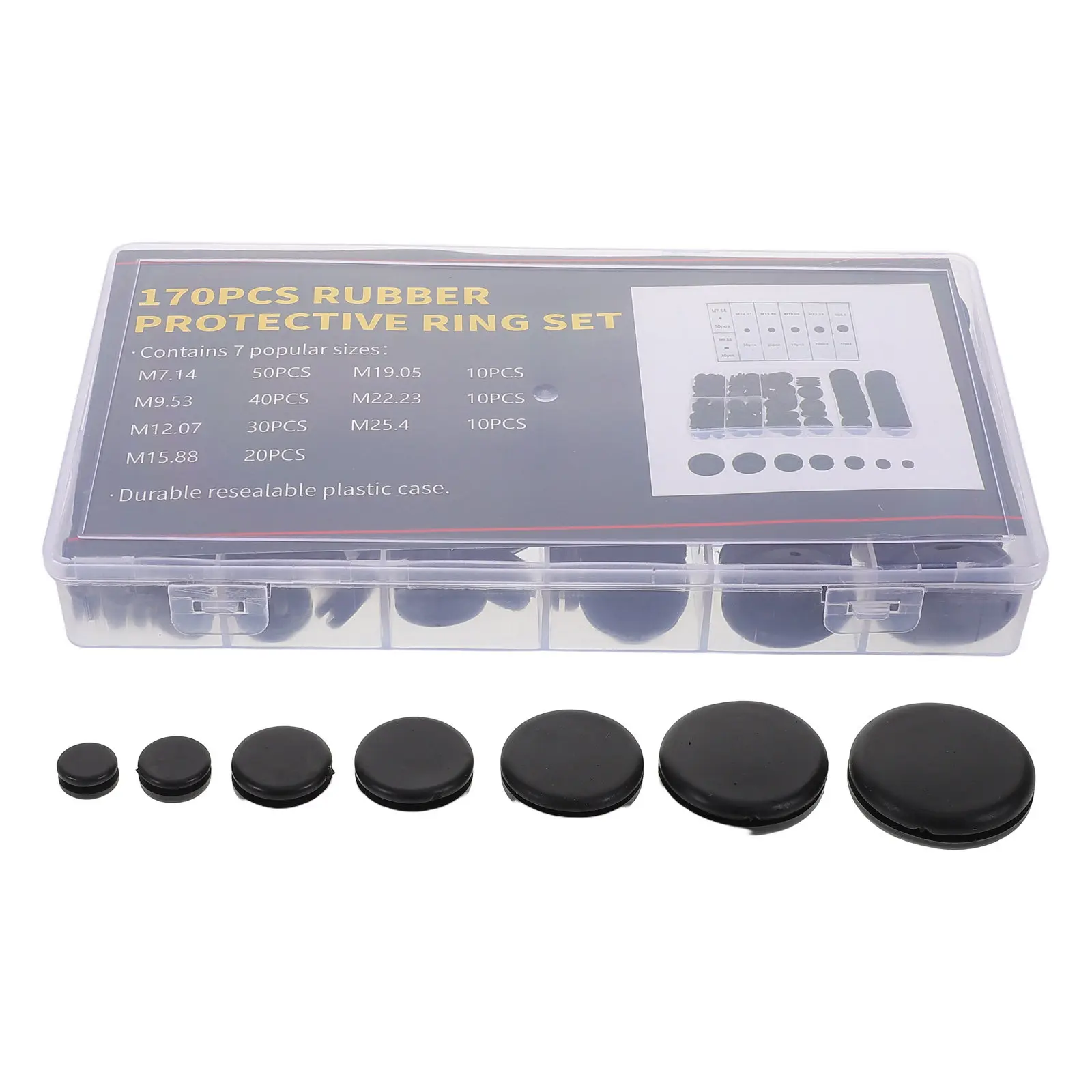 Wire Cable Sleeve Tubing Heat Electrical Shrink Halloween Christmas Automotive Rubber Grommets Electrical Box Grommet 170Pcs