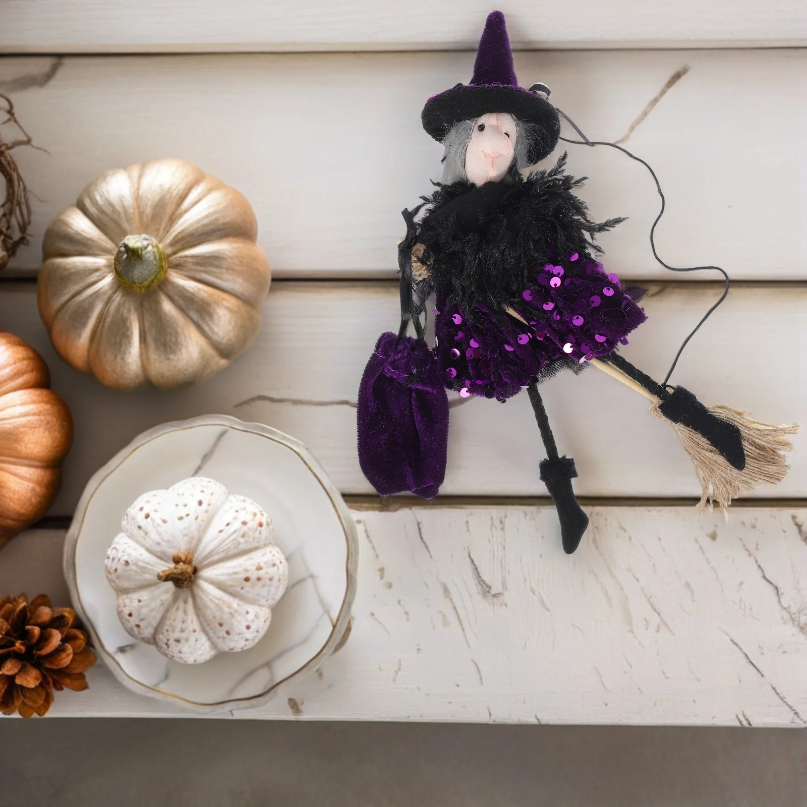 

Witch Hanging Decorations Party Props Halloween Ornaments Display Statue Flying Figures Gift Bag Scary